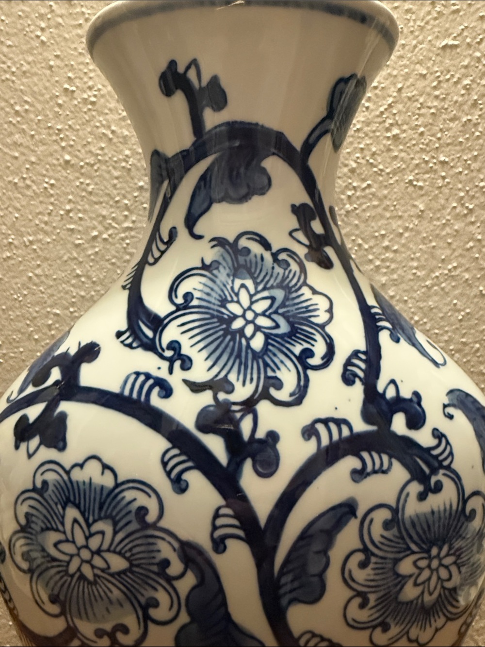 Blue and White Floral Ceramic Vase Approx 11” - Picture 12 of 16